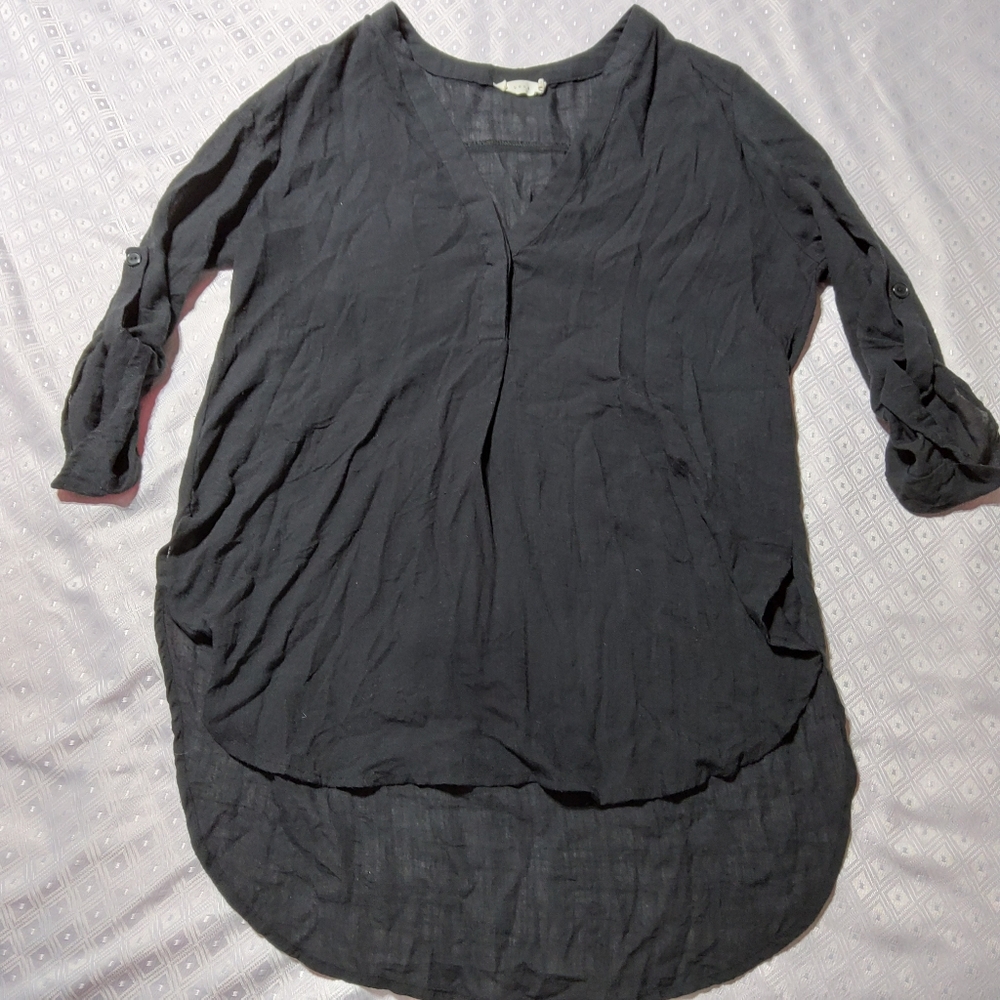 COPY - Lush Black Deep V-neck Top
